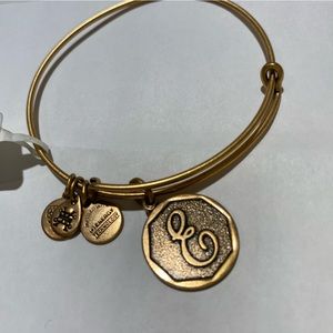 “E” Alex and Ani charm bracelet